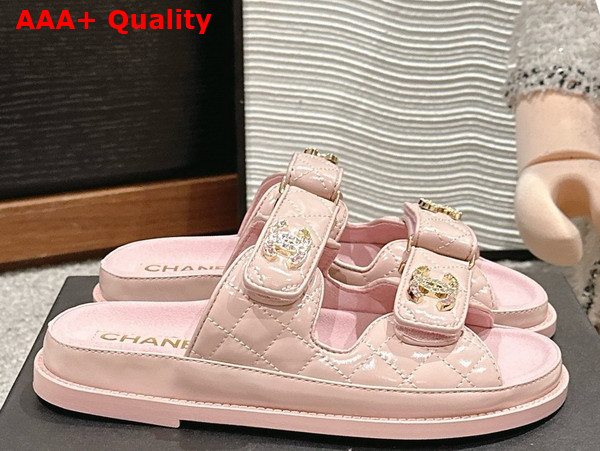 Chanel Mules in Light Pink Shiny Lambskin G45507 Replica