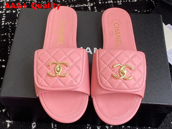 Chanel Mules in Pink Lambskin Replica