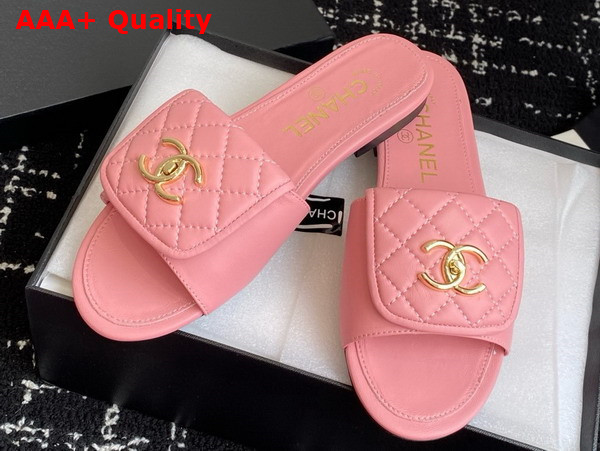 Chanel Mules in Pink Lambskin Replica