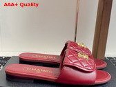 Chanel Mules in Red Lambskin Replica