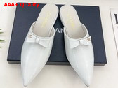 Chanel Mules in White Crumpled Patent Calfskin G46550 Replica