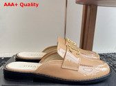 Chanel Patent Leather Mule in Beige Replica