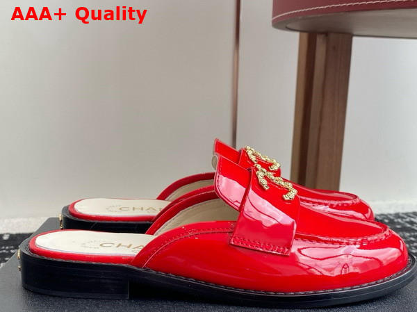 Chanel Patent Leather Mule in Red Replica
