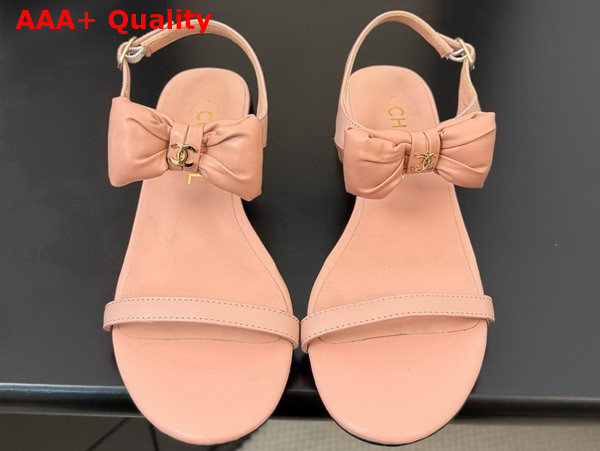 Chanel Sandal in Pink with Bow Lambskin Replica