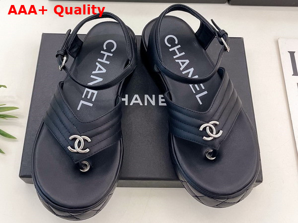 Chanel Sandals in Black Lambskin G46108 Replica