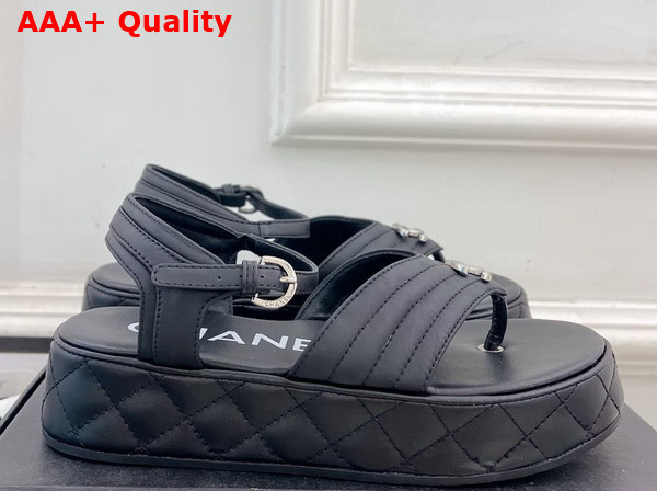 Chanel Sandals in Black Lambskin G46108 Replica