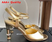 Chanel Sandals in Gold Lambskin G46488 Replica