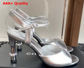 Chanel Sandals in Silver Lambskin G46488 Replica