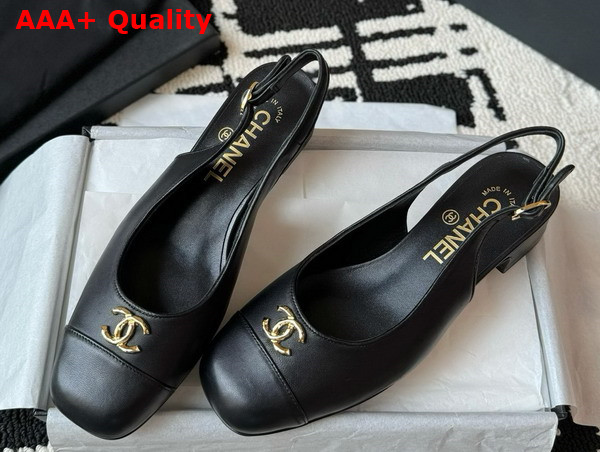 Chanel Slingback Pump in Black Lambskin Replica