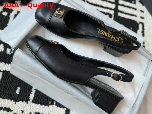 Chanel Slingback Pump in Black Lambskin Replica