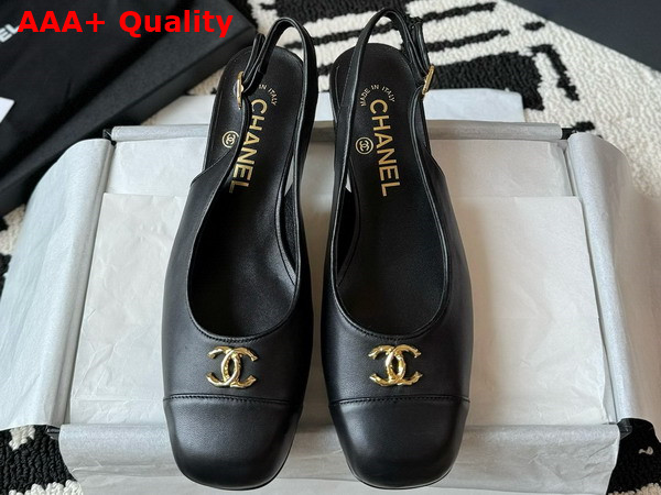 Chanel Slingback Pump in Black Lambskin Replica