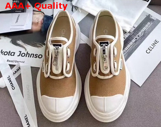 Chanel Sneaker in Brown Canvas Replica