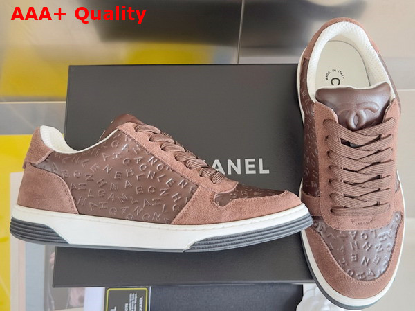 Chanel Sneaker in Brown Signature Leather and Suede Leather Replica