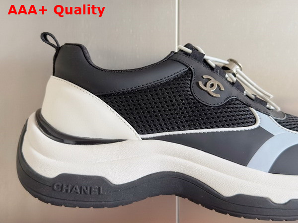 Chanel Sneaker in Mesh and Calfskin Black and White Replica