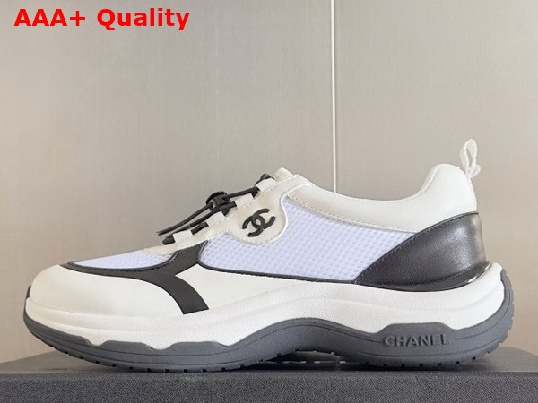 Chanel Sneaker in Mesh and Calfskin White and Black Replica