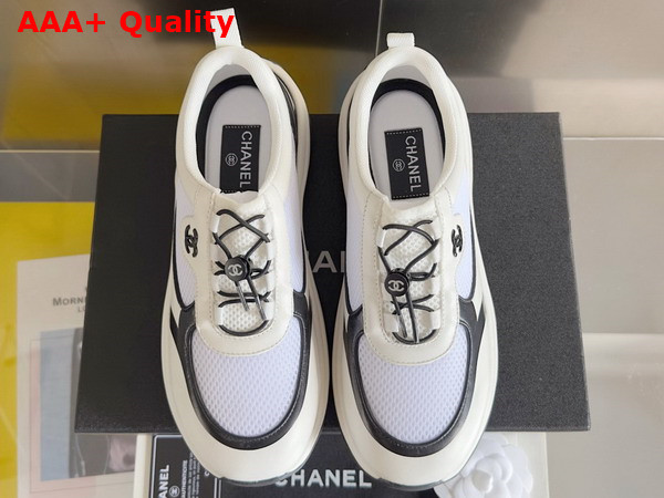 Chanel Sneaker in Mesh and Calfskin White and Black Replica