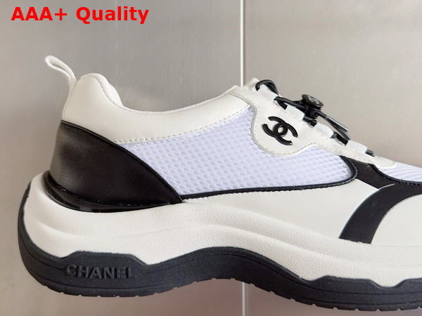 Chanel Sneaker in Mesh and Calfskin White and Black Replica