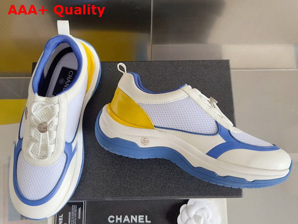 Chanel Sneaker in Mesh and Calfskin White and Blue Replica