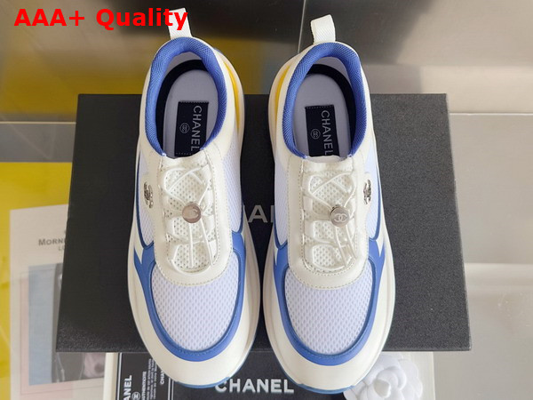 Chanel Sneaker in Mesh and Calfskin White and Blue Replica