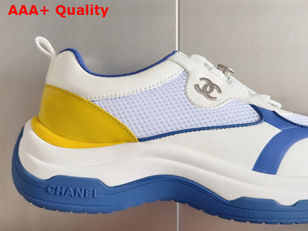 Chanel Sneaker in Mesh and Calfskin White and Blue Replica