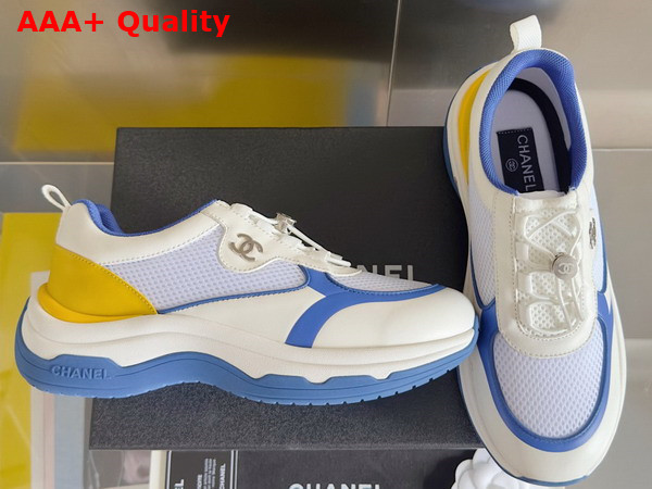 Chanel Sneaker in Mesh and Calfskin White and Blue Replica
