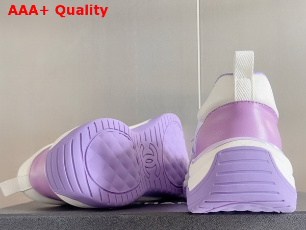 Chanel Sneaker in Mesh and Calfskin White and Light Purple Replica