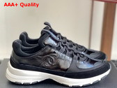 Chanel Sneakers in Black Laminated Calfskin G46609 Replica