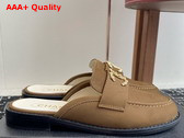 Chanel Suede Leather Mule in Tan Replica
