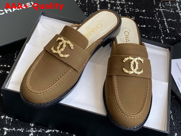 Chanel Suede Leather Mule in Tan Replica