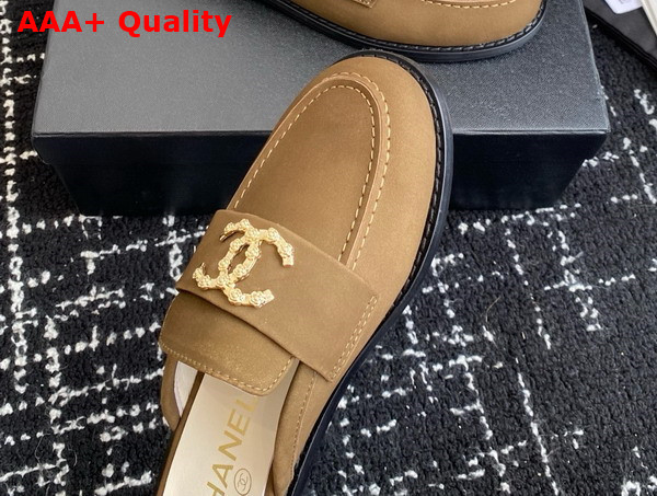 Chanel Suede Leather Mule in Tan Replica