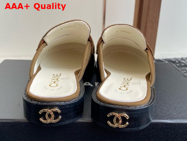 Chanel Suede Leather Mule in Tan Replica