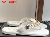 Chanel Thongs Lambskin Metal White G46304 Replica