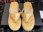 Chanel Thongs in Beige Lambskin G46336 Replica