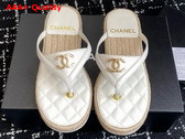 Chanel Thongs in White Lambskin G46336 Replica