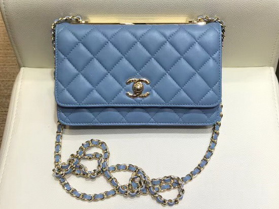 Chanel WOC Baby Blue Quilted Lambskin
