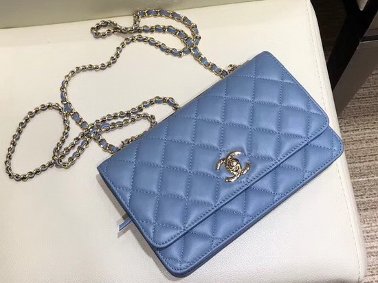 Chanel WOC Baby Blue Quilted Lambskin