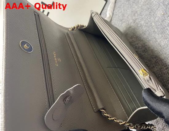 Chanel Wallet On Chain Grey Grained Calfskin Replica