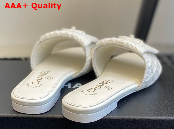 Chanel Wool Mule in White Replica