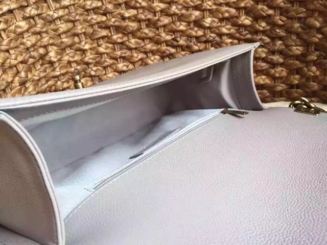 Medium Boy Chanel Flap Bag Grey Caviar Gold Hardware for Sale