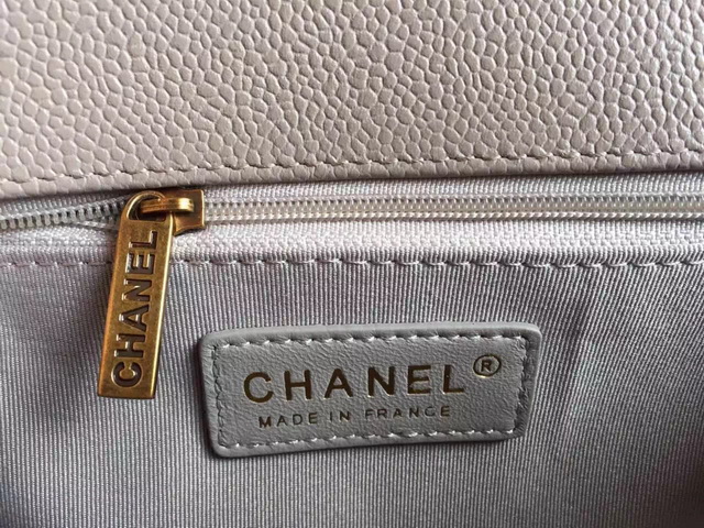 Medium Boy Chanel Flap Bag Grey Caviar Gold Hardware for Sale