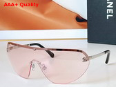 Chanel Shield Sunglasses Silver Metal Pink Lenses Ref 9572 Replica