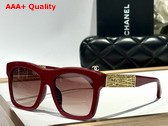 Chanel Square Sunglasses Brown Red Acetate and Metal Ref 5533 Replica