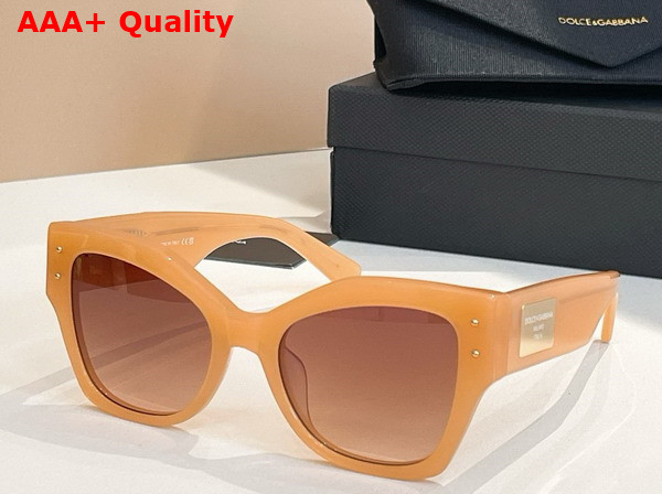 Dolce Gabbana DG Logo Plaque Sunglasses Havana Replica