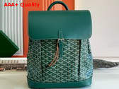 Goyard Alpin MM Backpack in Green Goyardine Canvas and Clamecy Cowhide Replica