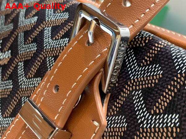 Goyard Ambassade MM Document Case in Goyardine Canvas and Cervon Calfskin Black Tan Replica