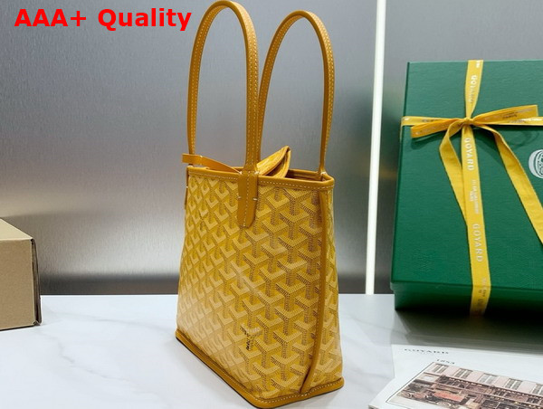 Goyard Anjou Mini Bag in Yellow Chevroches Calfskin and Goyardine Canvas Replica