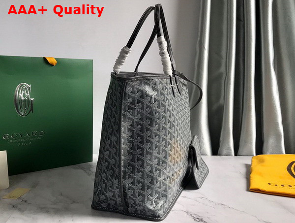 Goyard Anjou PM Bag in Grey Chevroches Calfskin and Goyardine Canvas Replica