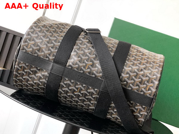 Goyard Barrel 40 Sports Bag in Black Goyardine Canvas and Chevroches Calfskin Replica