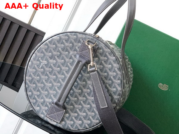 Goyard Barrel 40 Sports Bag in Grey Goyardine Canvas and Chevroches Calfskin Replica