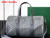 Goyard Barrel 40 Sports Bag in Grey Goyardine Canvas and Chevroches Calfskin Replica